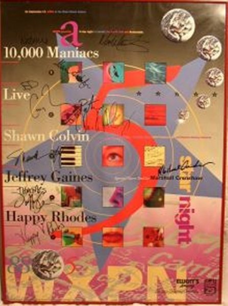 Poster for Mann Theater concert (opening for 10,000 Maniacs) - Philadelphia, PA - Sept. 27, 1992